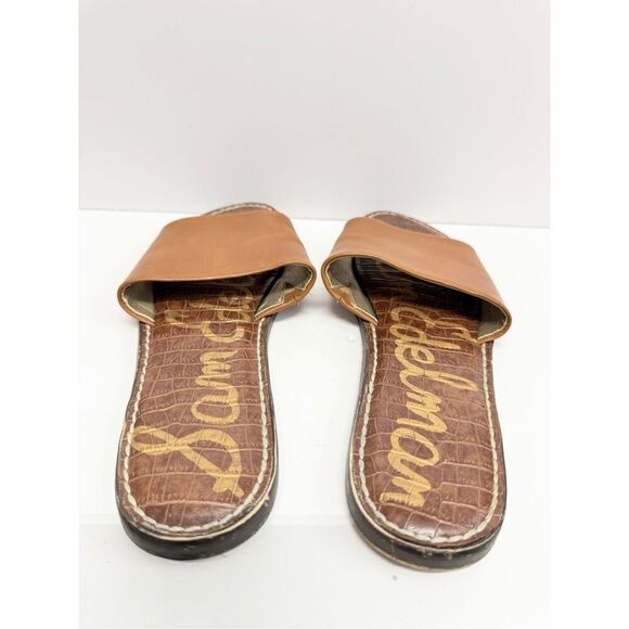 Sam Edelman Leather Sandals Size 9.5 Tan Open Toe Genesis Slides - Picture 5 of 9